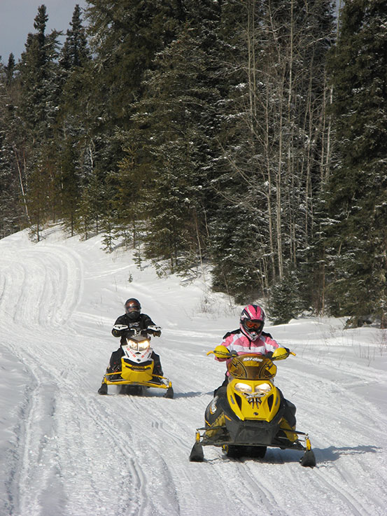 Snowmobiling in Northern Minnesota at The Hill Motel in Squaw Lake, MN.